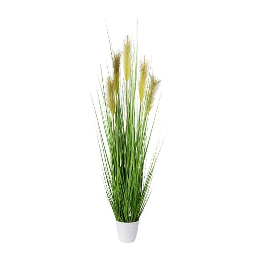 Grasbusch Deko 110 cm Kunstpflanze Gras im Topf grün